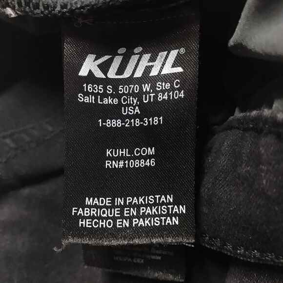 KUHL Black Jeans Women 14 Reg (33x30) Taper Stretch Denim Dark Academia Goth - Picture 16 of 16